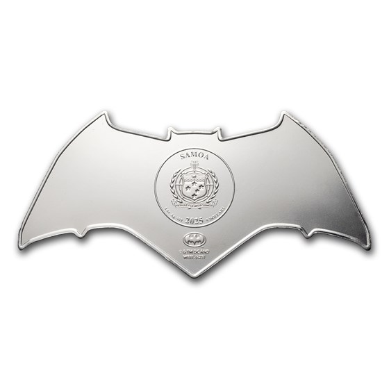 2025 Samoa 1 oz Silver Batman Batarang Shaped Coin BU