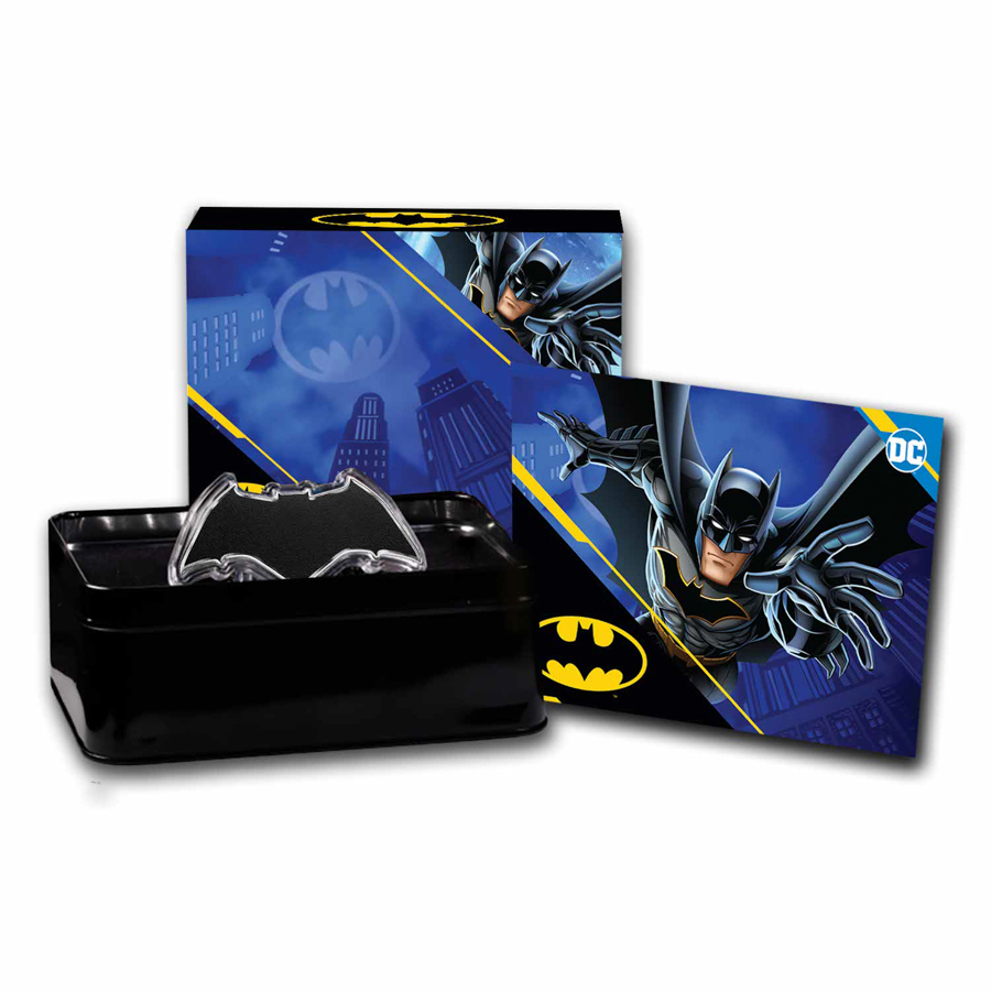 2025 Samoa 1 oz Silver Batman Batarang Colorized Shaped Coin BU