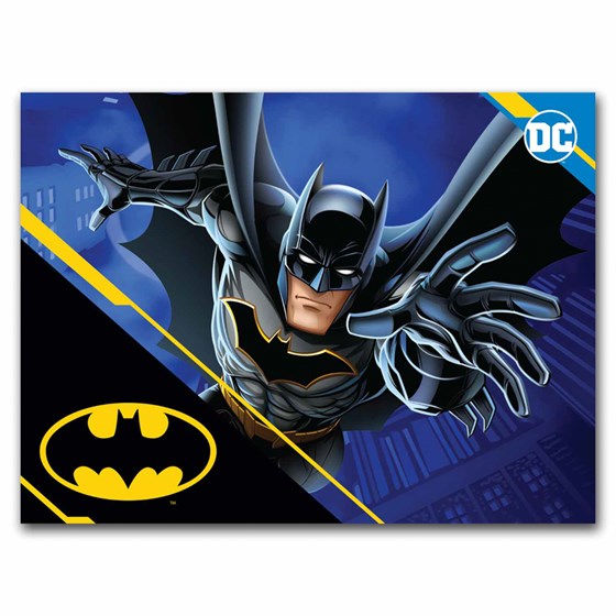2025 Samoa 1 oz Silver Batman Batarang Colorized Shaped Coin BU