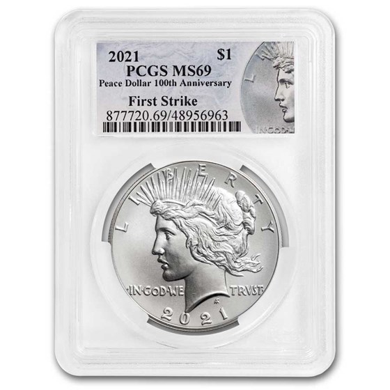 6-Coin 2021 Morgan/Peace Dollar Set MS-69 PCGS (FS)