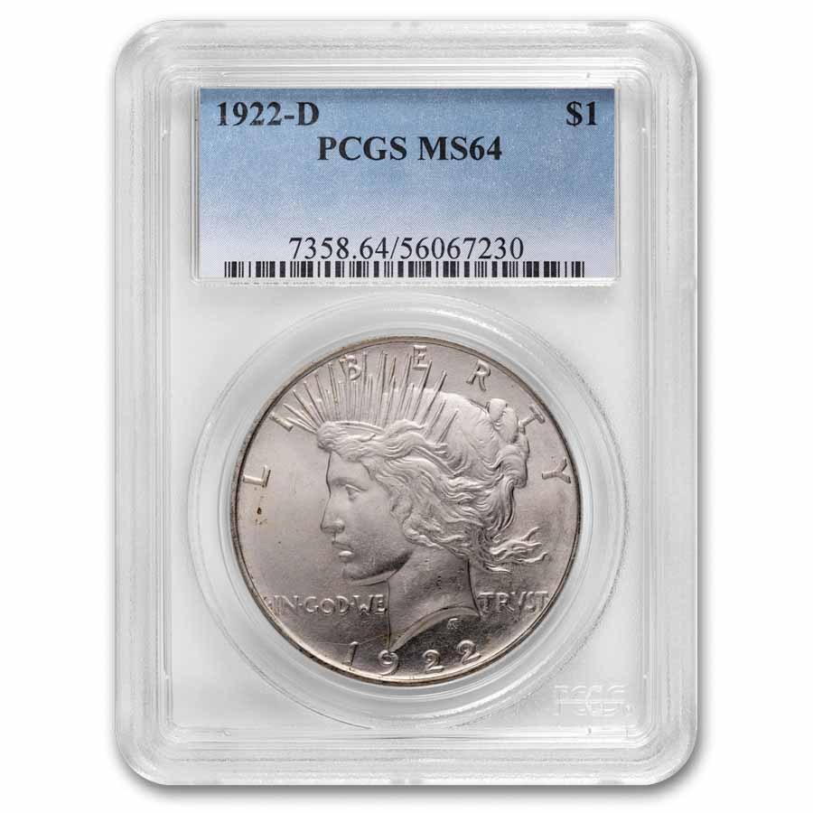 1922-D Peace Dollar MS-64 PCGS