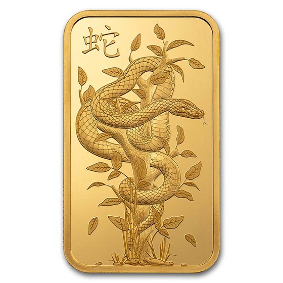 2025 1 oz Gold Bar - PAMP Lunar Legends White Snake (In Assay)
