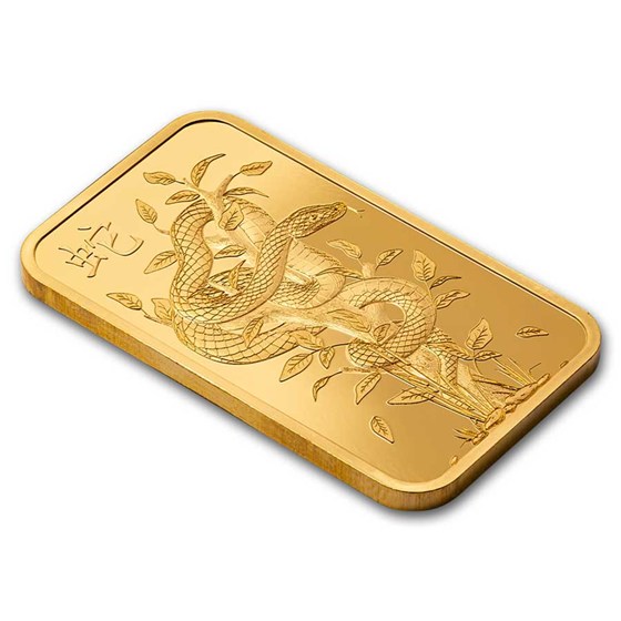 2025 1 oz Gold Bar - PAMP Lunar Legends White Snake (In Assay)