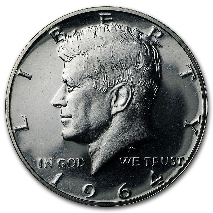 90% Silver 1964 Kennedy Half Dollar 20-Coin Roll Proof