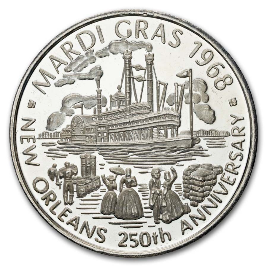1 oz Silver Round - Vintage 1960's Mardi Gras Doubloon