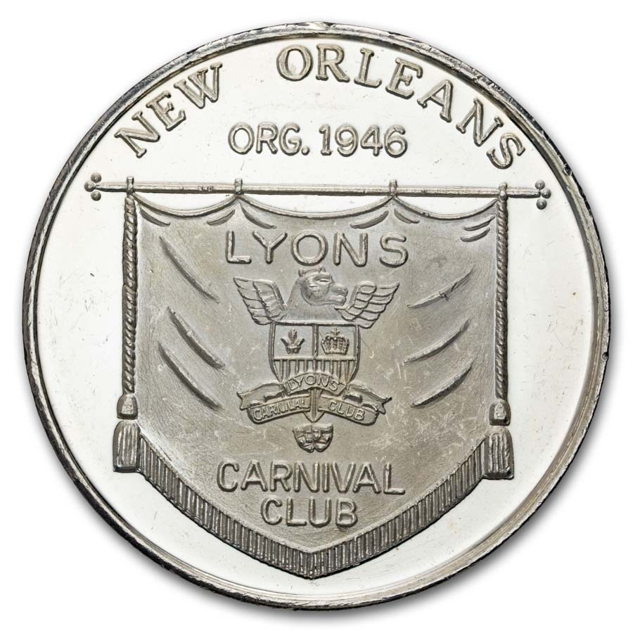 1 oz Silver Round - Vintage 1960's Mardi Gras Doubloon