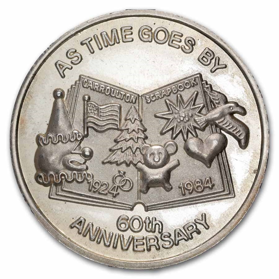 1 oz Silver Round - Vintage 1980's Mardi Gras Doubloon 1 oz Silver Round - Vintage 1980's Mardi Gras Doubloon