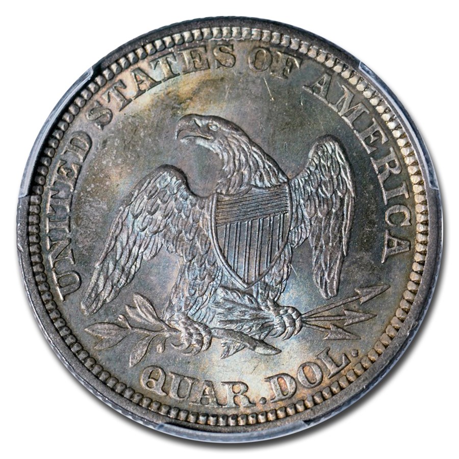 1861 Liberty Seated Quarter MS-66 PCGS