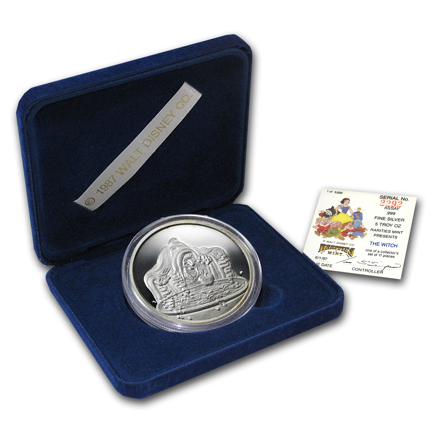 5 oz Silver Round - Walt Disney/The Witch (w/Box & COA)