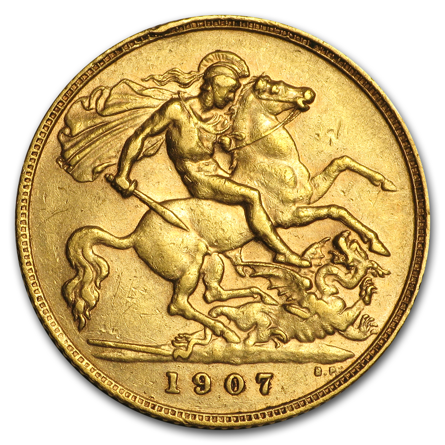 1902-1910 Great Britain Gold Half Sovereign Edward VII Avg Circ