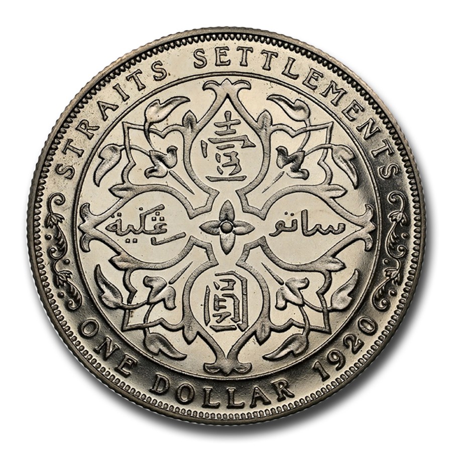1920 Straits Settlements Silver Dollar George V PF-64 NGC