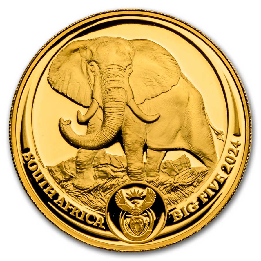 2024 South Africa 1 oz Proof Gold Big Five Elephant