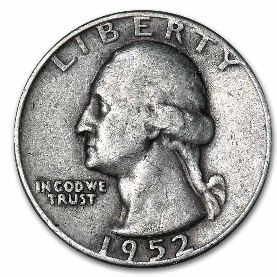 1952-D Washington Quarter 40-Coin Roll Avg Circ