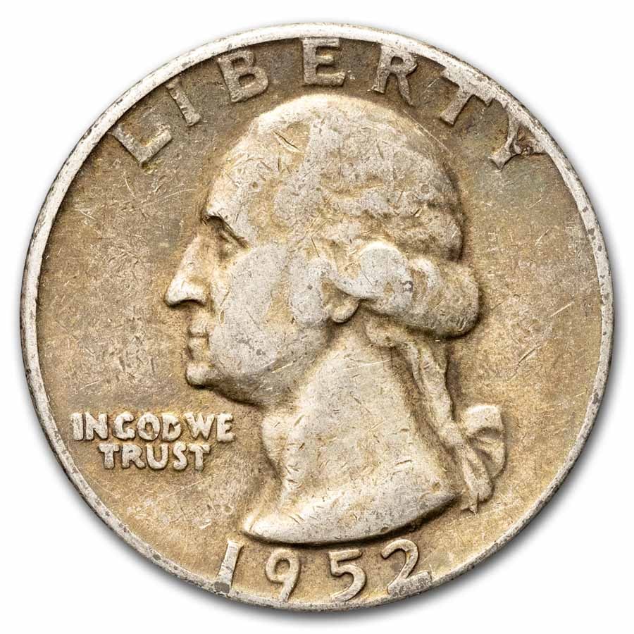 1952 Washington Quarter 40-Coin Roll Avg Circ