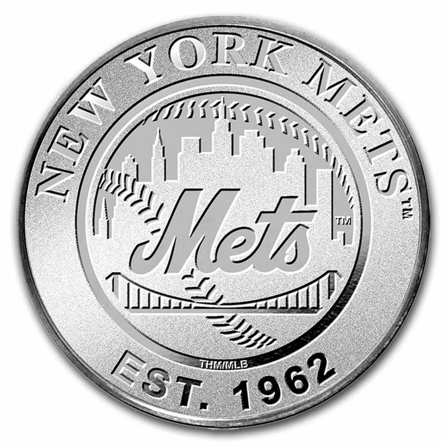 MLB New York Mets 1 oz Silver Round MLB New York Mets 1 oz Silver Round