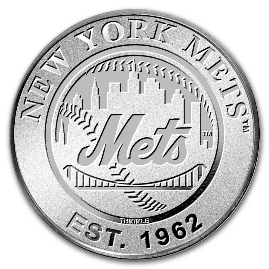MLB New York Mets 1 oz Silver Round (w/Box)