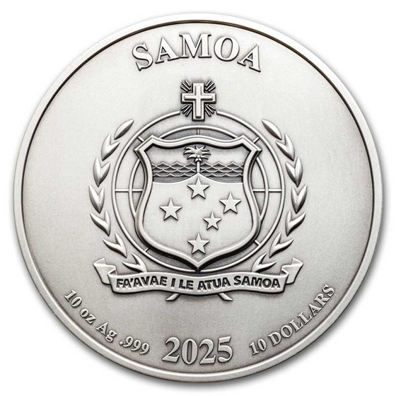 2025 Barbados 10 oz Silver Antique Superman (w/ Box &amp; COA)