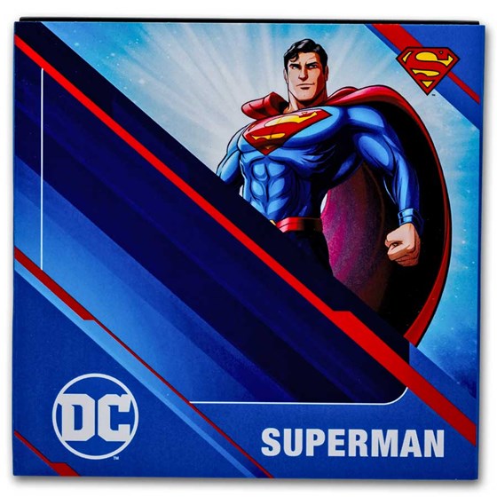 2025 Barbados 10 oz Silver Antique Superman (w/ Box &amp; COA)