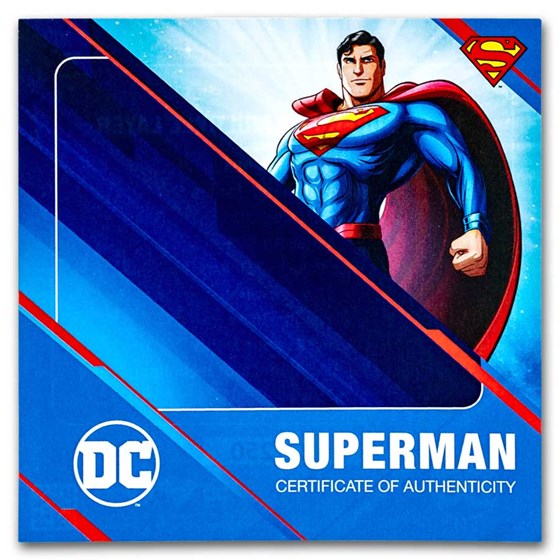 2025 Barbados 10 oz Silver Antique Superman (w/ Box &amp; COA)