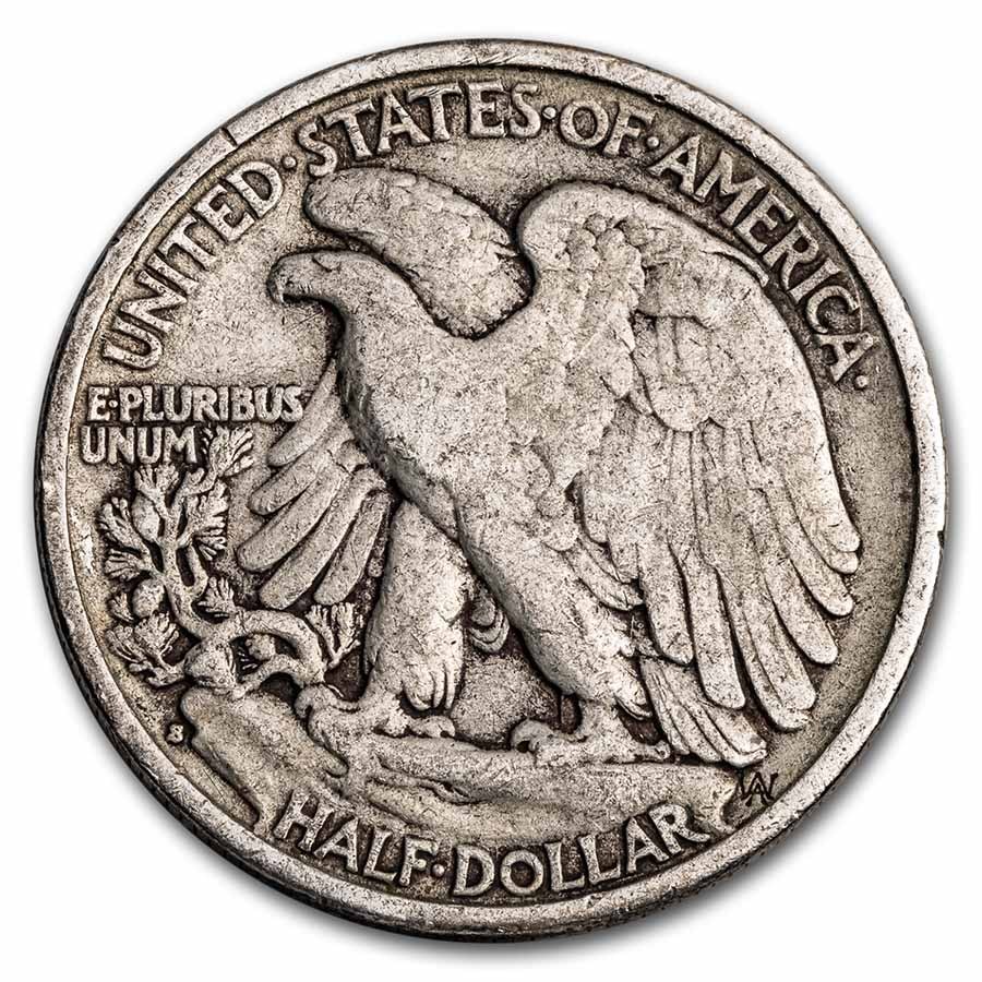 1942-S Walking Liberty Halves 20-Coin Roll Avg Circ