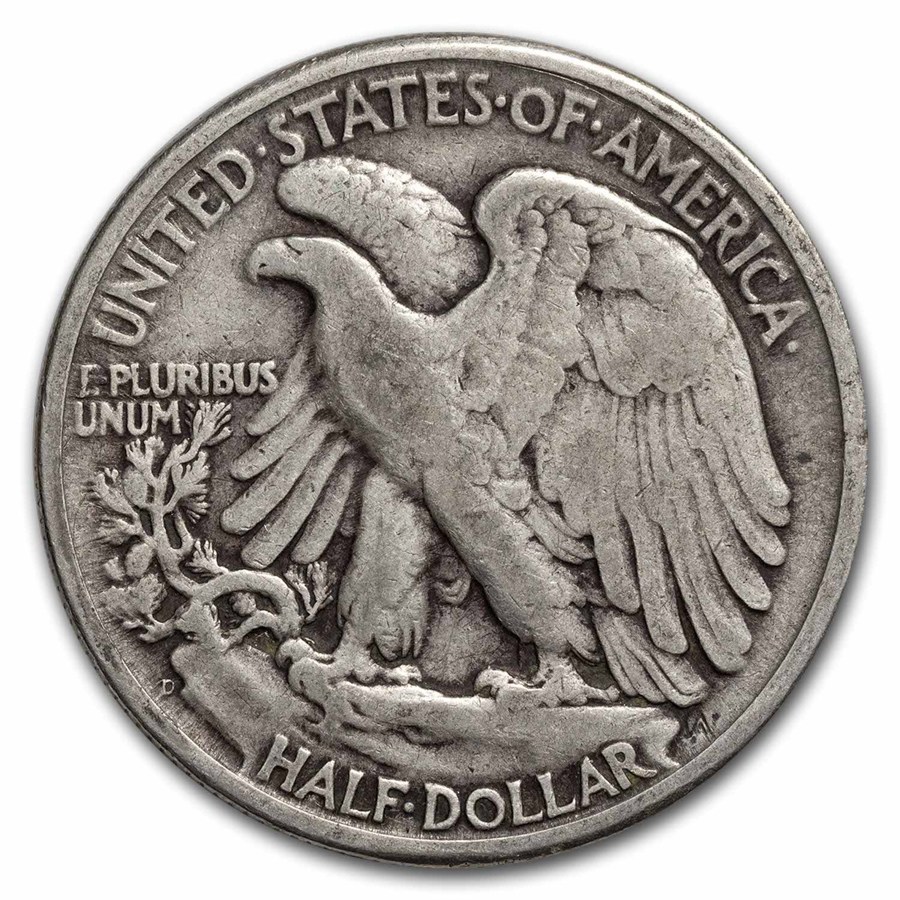 1947-D Walking Liberty Halves 20-Coin Roll Avg Circ