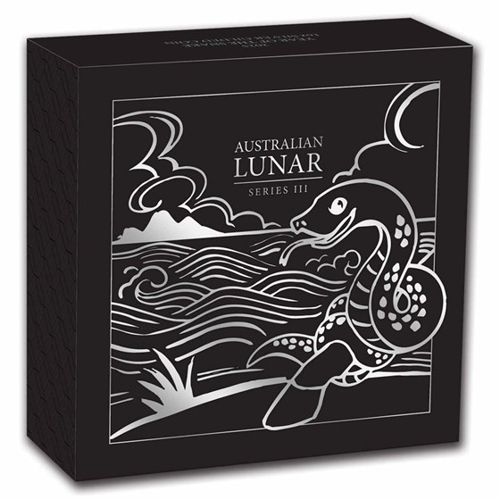 2025 Australia 1 oz Silver Lunar Snake (Gilded, w/Box &amp; COA)