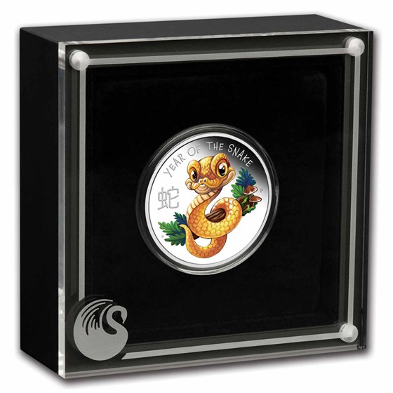2025 Tuvalu 1/2 oz Silver Lunar Baby Snake Proof (Colorized)
