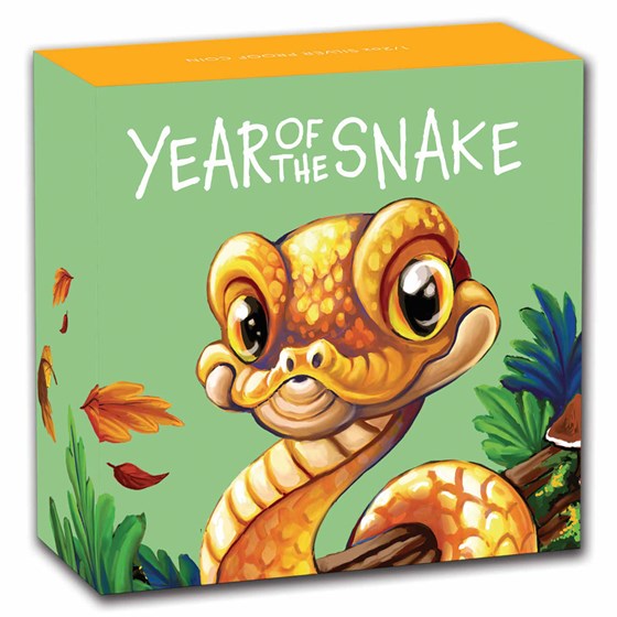 2025 Tuvalu 1/2 oz Silver Lunar Baby Snake Proof (Colorized)