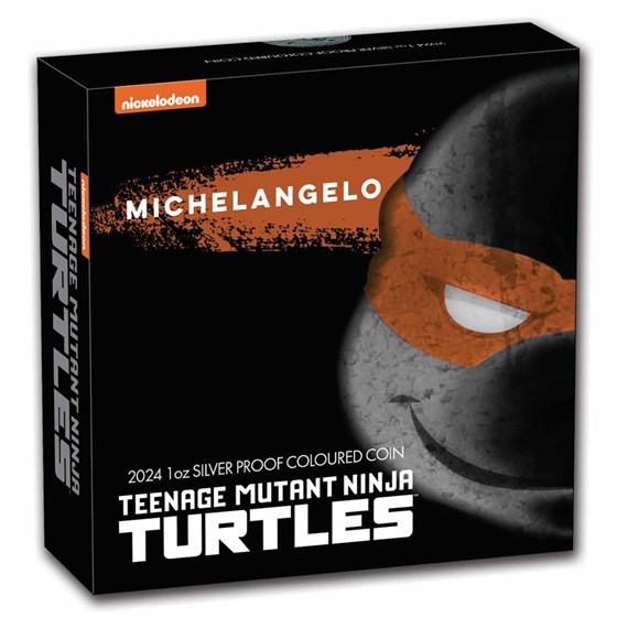 2024 TUV 1 oz Silver Colorized TMNT Michelangelo Proof (Box)