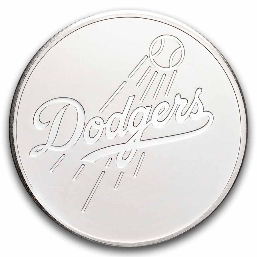 1 oz Silver Round - Dodgers Major League Baseball Team Logo