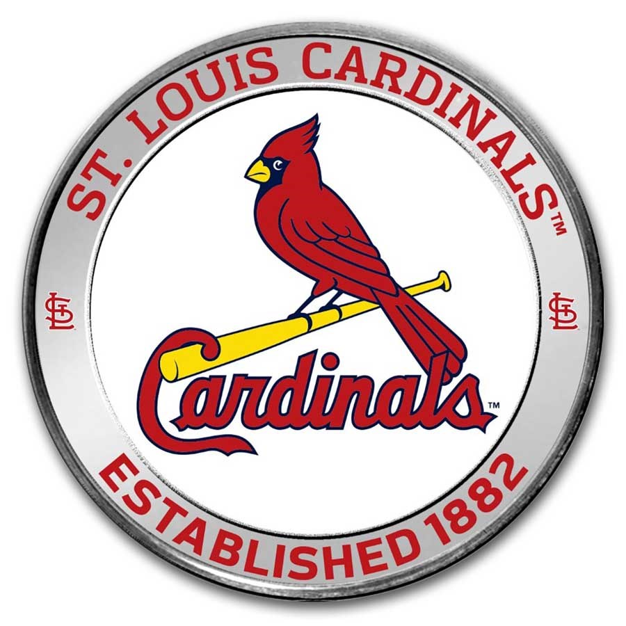 MLB St. Louis Cardinals 1 oz Silver Colorized Round (w/ Box)