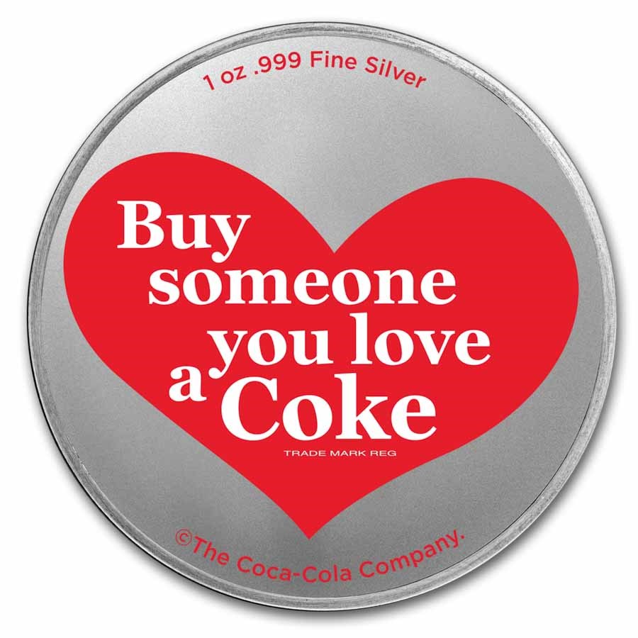 Coca-Cola® 1 oz Silver Colorized Love Round (in TEP)