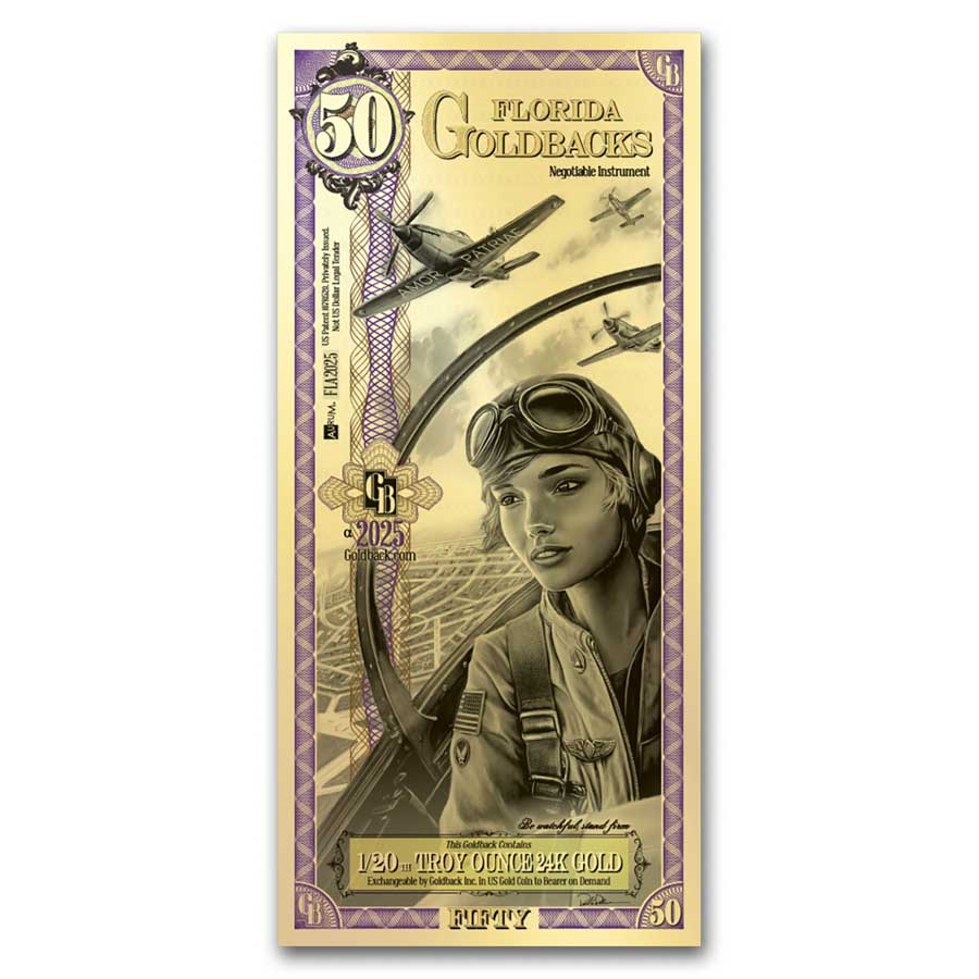 50 Florida Goldback - Aurum Gold Foil Note (24k)