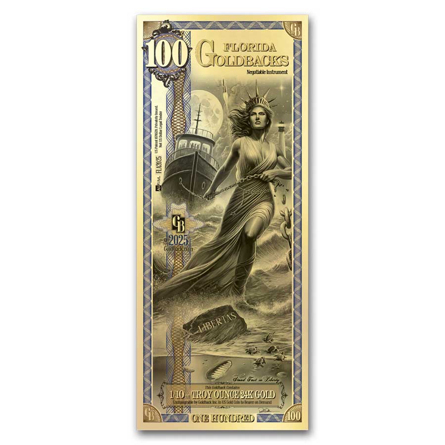 100 Florida Goldback - Aurum Gold Foil Note (24k)