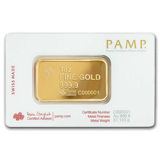 1 oz Gold Bar - PAMP American Buffalo (In Assay)