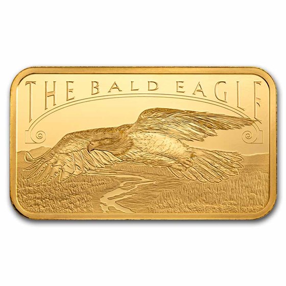 1 oz Gold Bar – PAMP America the Free Bald Eagle (Assay)