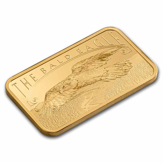 1 oz Gold Bar – PAMP America the Free Bald Eagle (Assay)