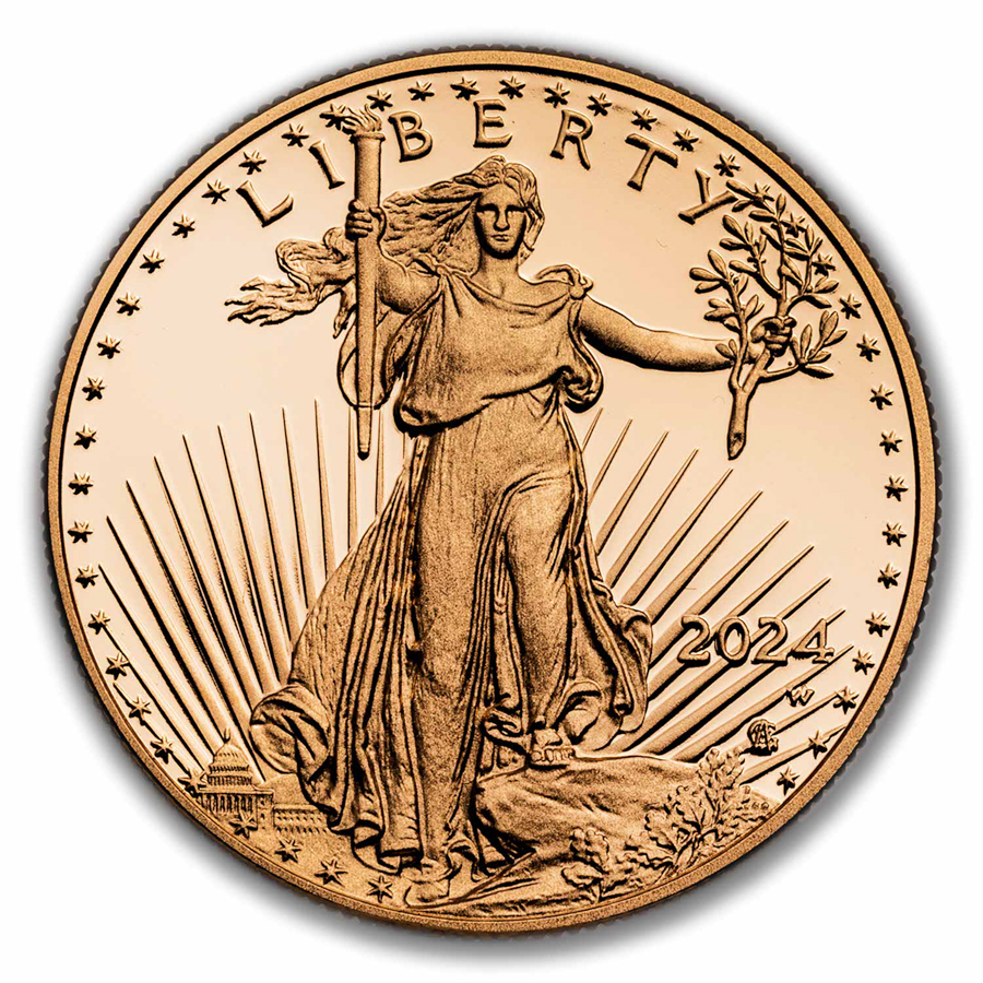 2024-W 1 oz Proof American Gold Eagle (w/Box & COA)