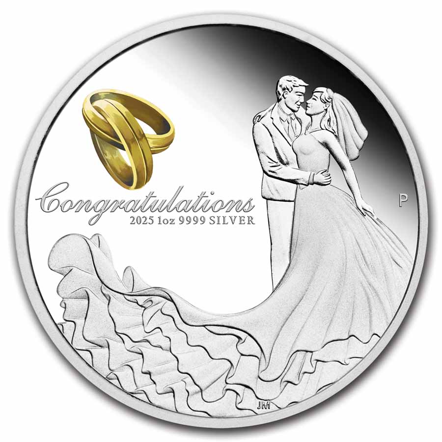 2025 Australia 1 oz Silver Colorized Wedding Proof (Box)