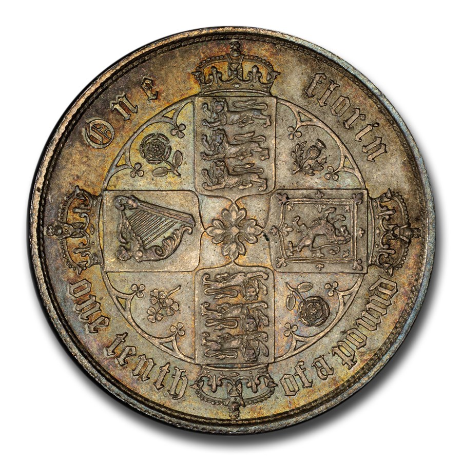 1852 Great Britain Silver Florin Victoria MS-63 PCGS (Regular)