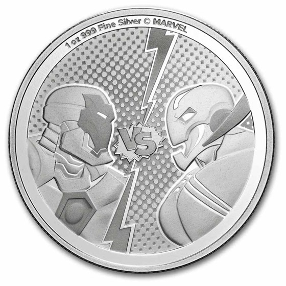 2025 1 oz Silver $2 Iron-Man vs Ultron (MD® Premier + PCGS FS)