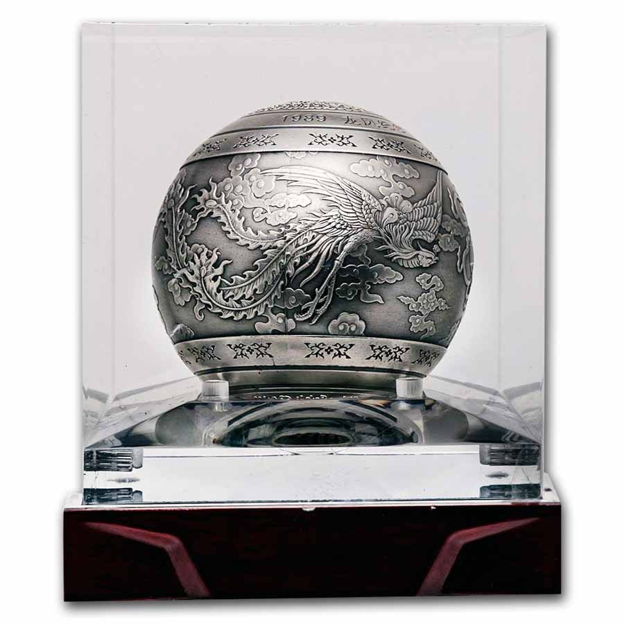 2019 China 1 kilo Silver Dragon & Phoenix Sphere (Box & COA)