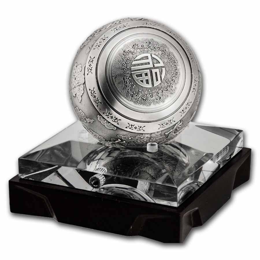 2019 China 1 kilo Silver Dragon & Phoenix Sphere (Box & COA)