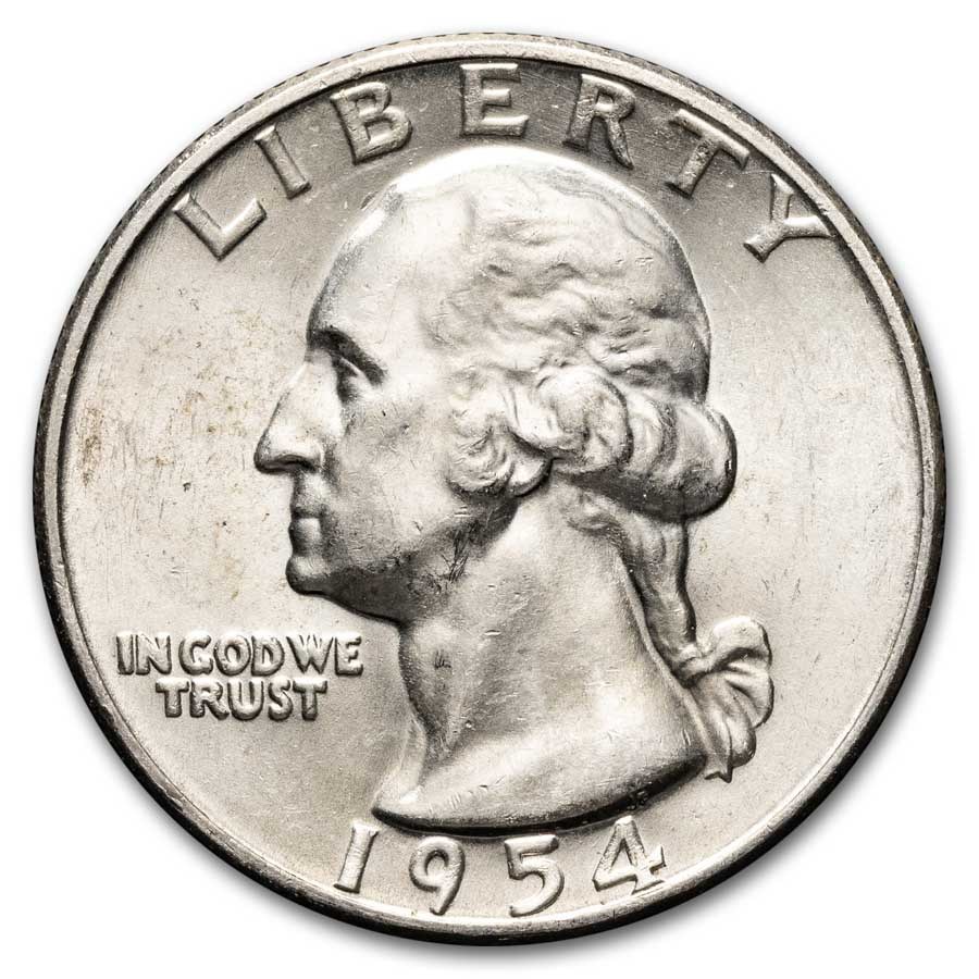 1954-D Washington Quarter 40-Coin Roll BU