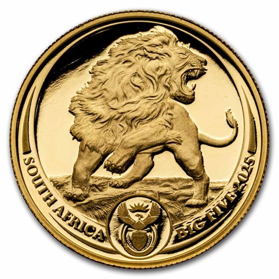 2025 South Africa 2-Coin Gold Big Five Lion Proof Set