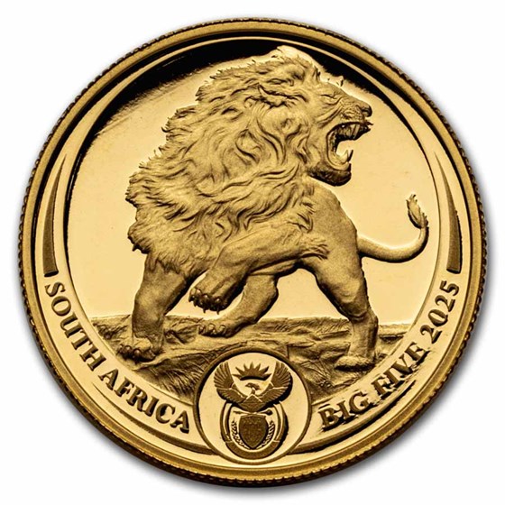 2025 South Africa 2-Coin Gold Big Five Lion Proof Set