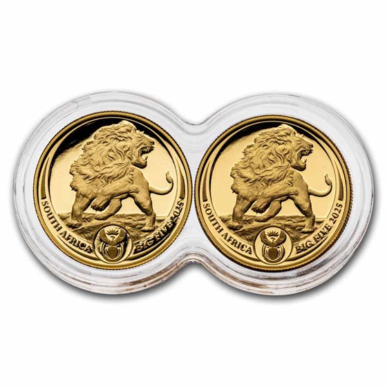 2025 South Africa 2-Coin Gold Big Five Lion Proof Set