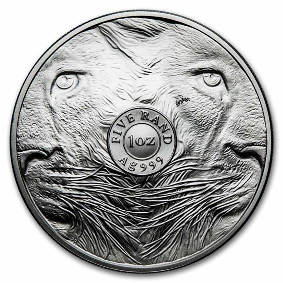 2025 South Africa 1 oz Silver Big Five Lion BU (In Blister Pack)