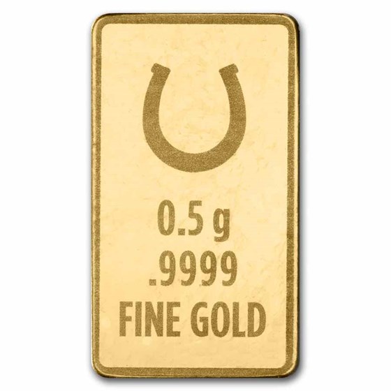 1/2 gram Gold Bar - Half Gram of Luck (Green Lucky Clover Card)