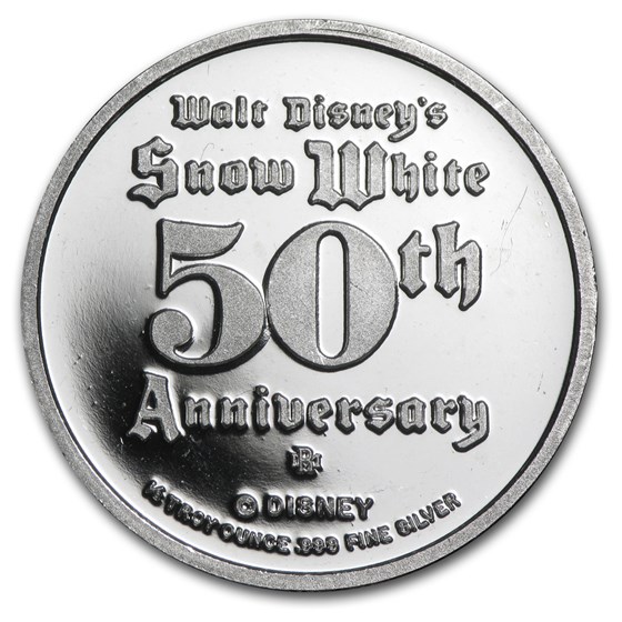 1/2 oz Silver - Disney's Snow White 50th Anniv (Random Motif)